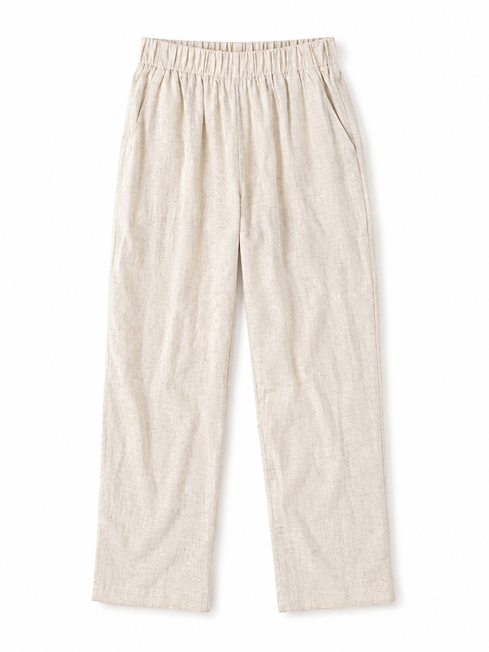 Petite Elastic Beige Pants